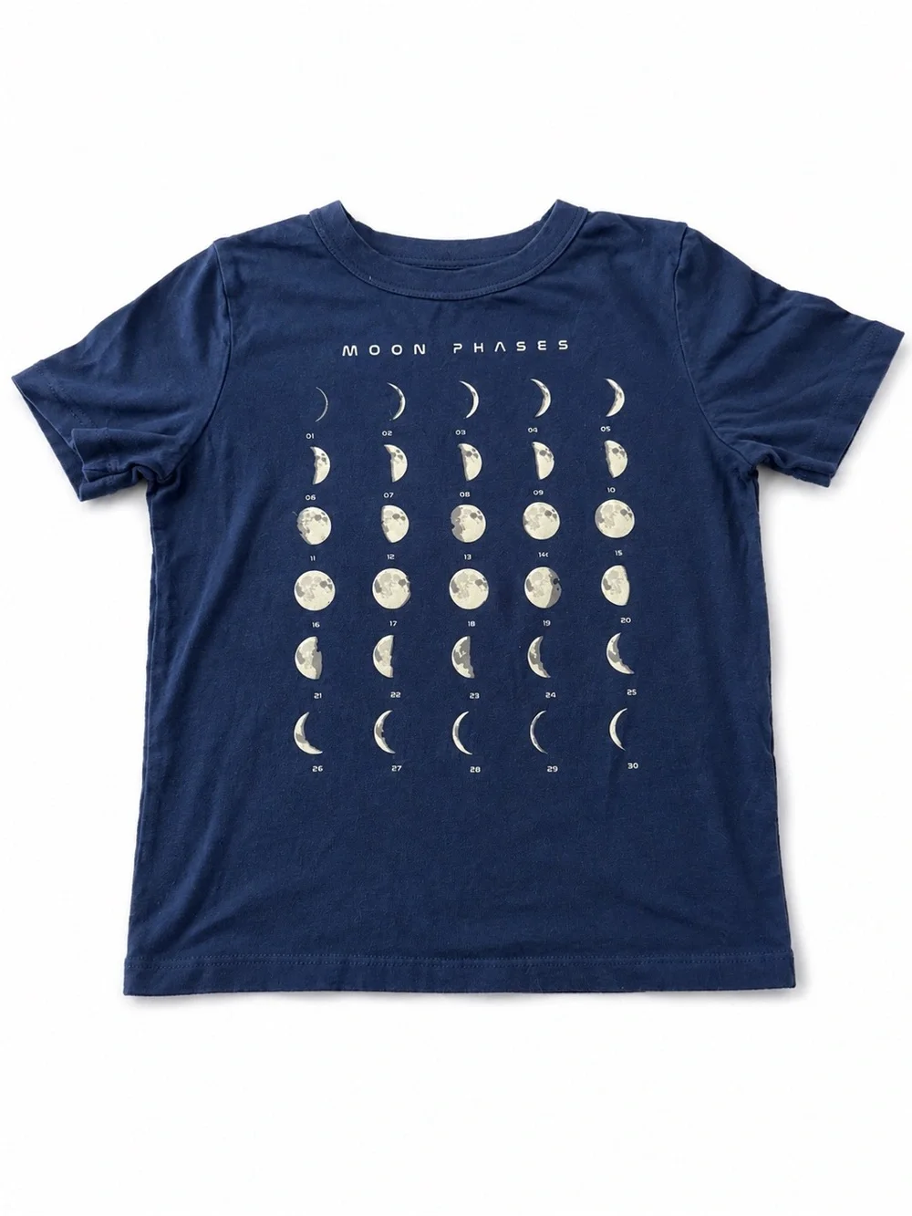 Gap Kids Moon Phases Graphic T-Shirt Navy Size Small S